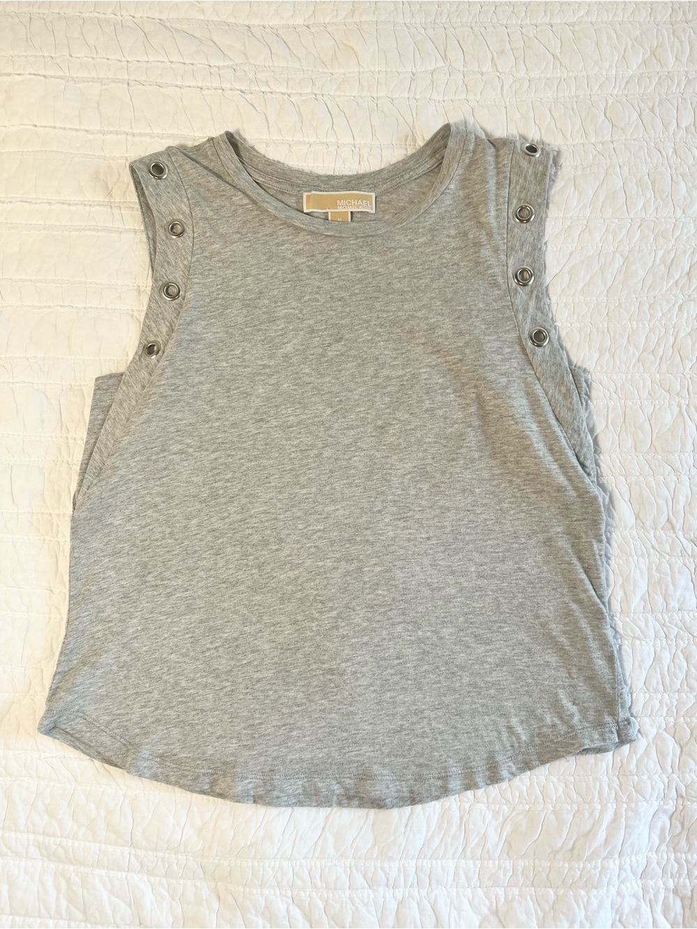 Michael Kors Gray Grommet Trim Tank Top - Size M
